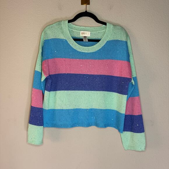 Beach Riot Striped Sequin Knit Sweater Size S - Picture 2 of 4